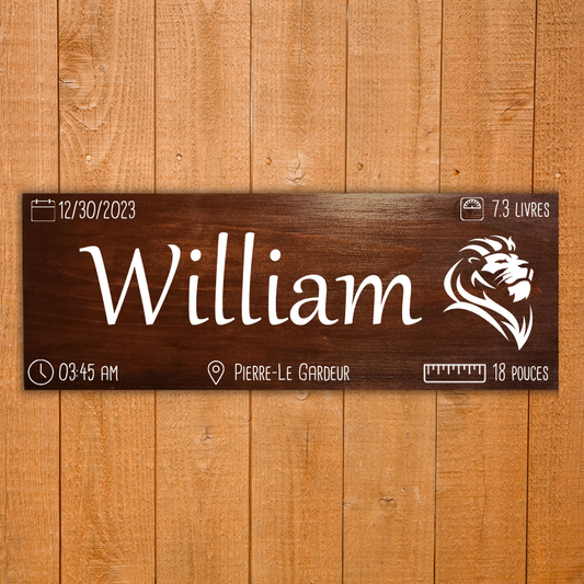 Créez votre plaque de naissance