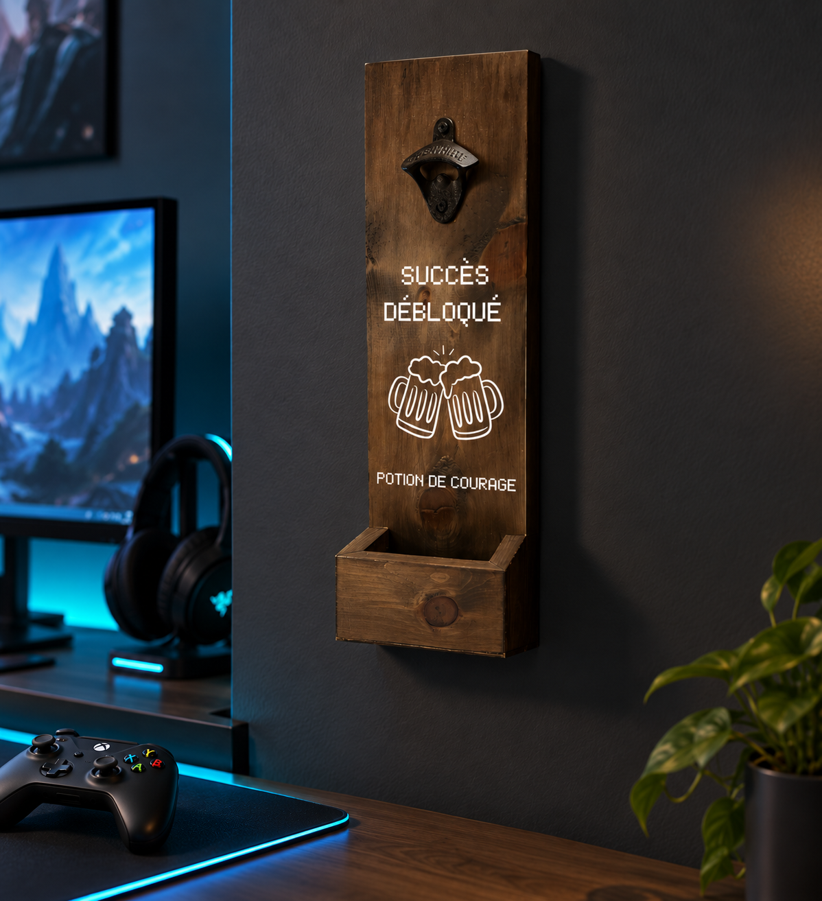 Ouvre-bouteille mural - Décapsuleur Gamer