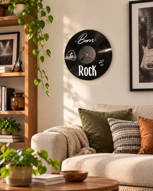 Horloge vinyle 33 tours - Born to Rock