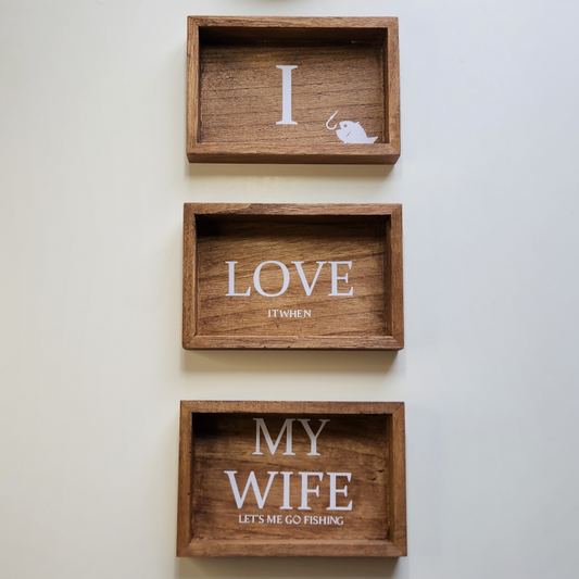 Trio de cadre pêcheur " I love my wife "